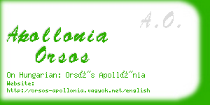 apollonia orsos business card